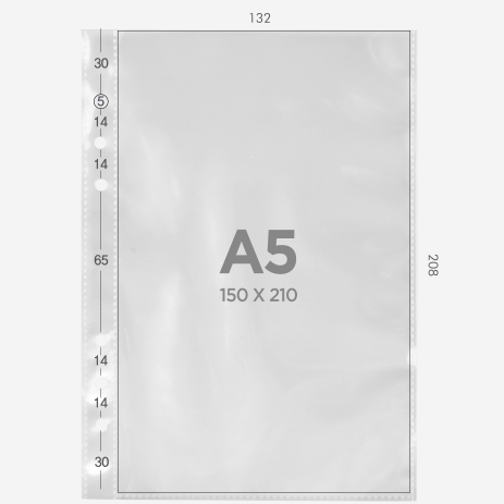 BeonD - Carpeta de recambio de bolsillo A5 (una cara)