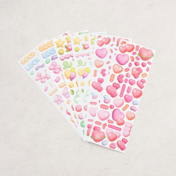 Daiso - Pegatinas decorativas 3D (6 hojas)