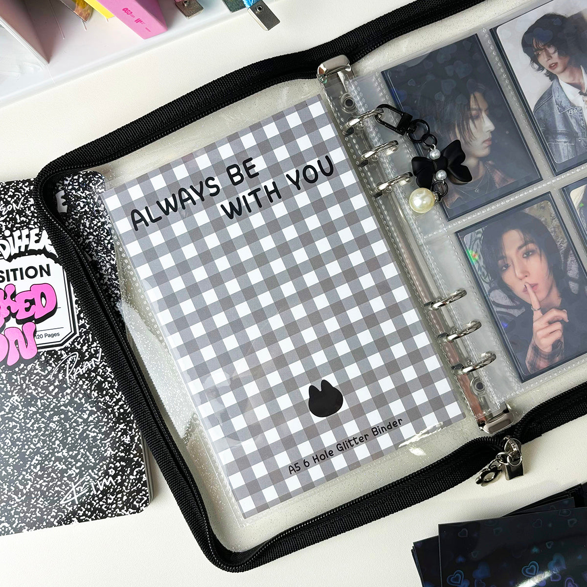 SH Plaza - A5 6 Ring Glitter Binder
