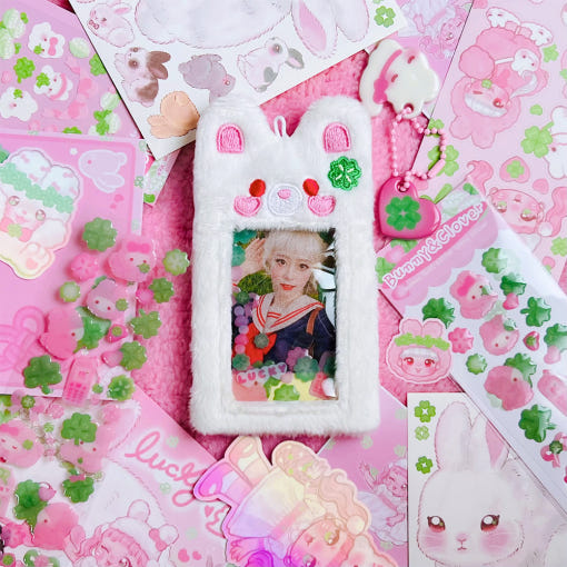Seolkee Illust - Fluffy Clover Bunny Photocard Holder