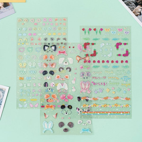 Daiso - Pegatinas decorativas para cargador superior (3 hojas)