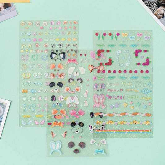 Daiso - Pegatinas decorativas para cargador superior (3 hojas)