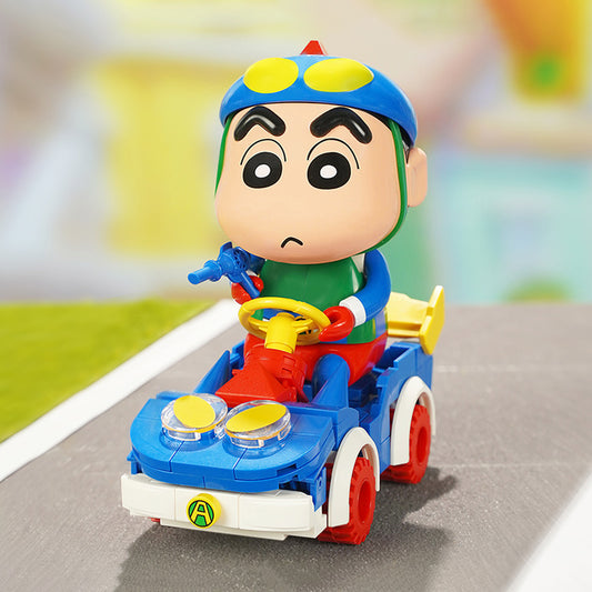 Figura de coche con máscara de acción de disfraz de Shin-Chan de Crayon