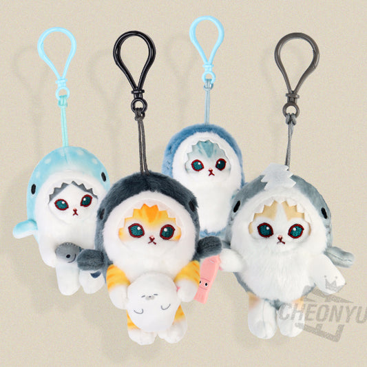 Mofusand - Llavero de peluche con disfraz de tiburón (9 cm)