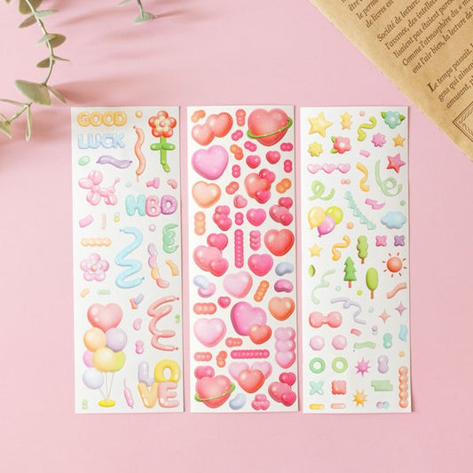 Daiso - Pegatinas decorativas 3D (6 hojas)