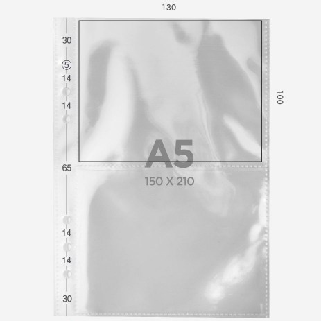 BeonD - Carpeta de recambio de bolsillo A5 (una cara)