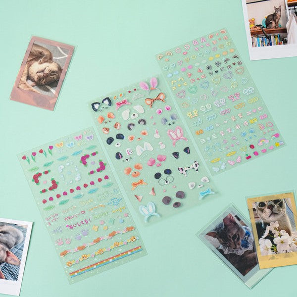 Daiso - Pegatinas decorativas para cargador superior (3 hojas)