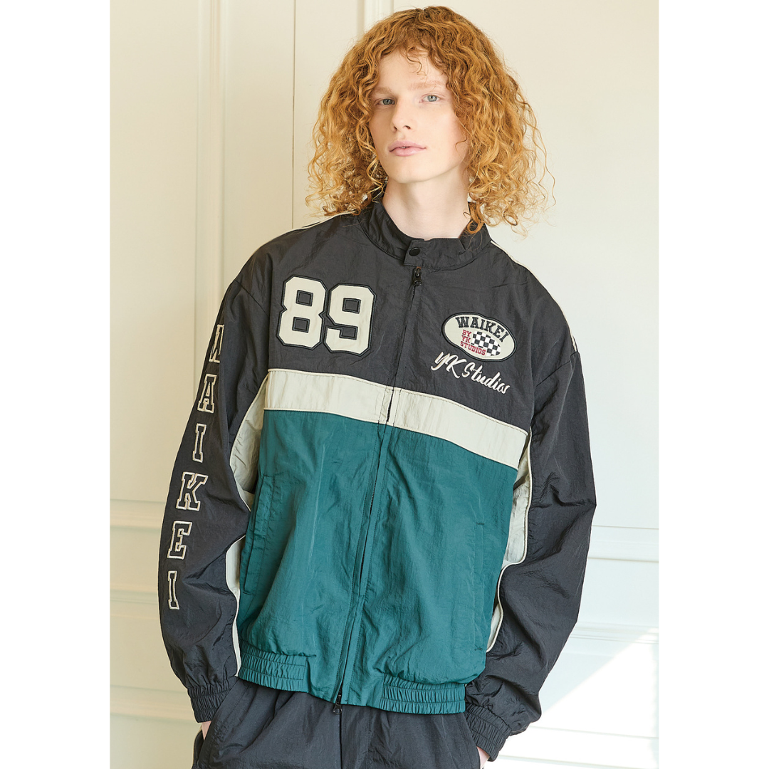 Wai Kei - Chaqueta deportiva de carreras con bloques de color