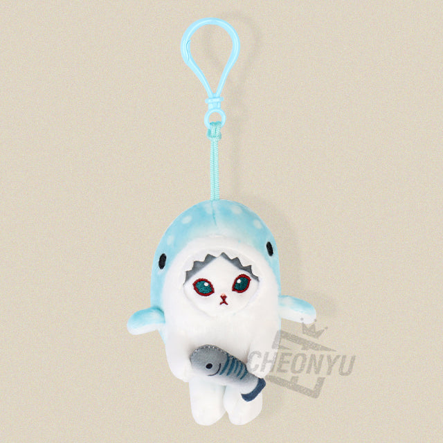 Mofusand - Llavero de peluche con disfraz de tiburón (9 cm)