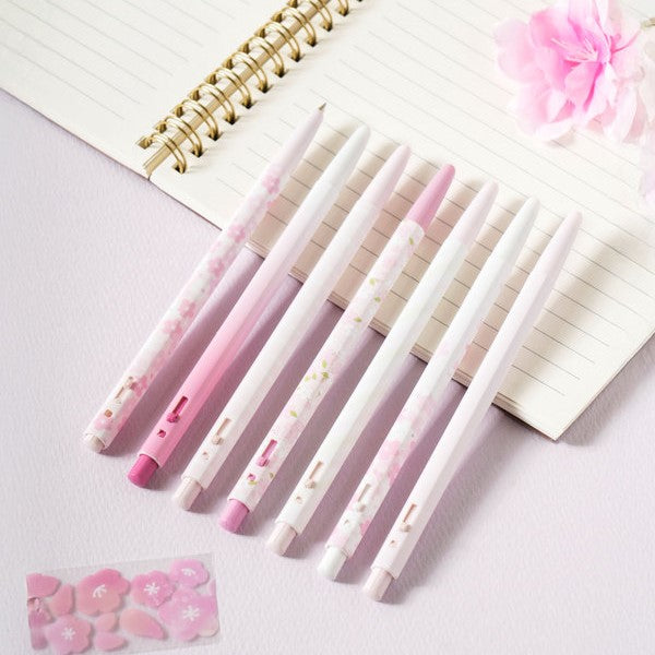 Daiso - Whispers of Spring Campus Ballpoint Pen 0.5mm Black 7 Pieces