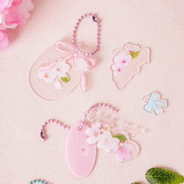 Daiso - Whispers of Spring Acrylic Cherry Blossom Keyring