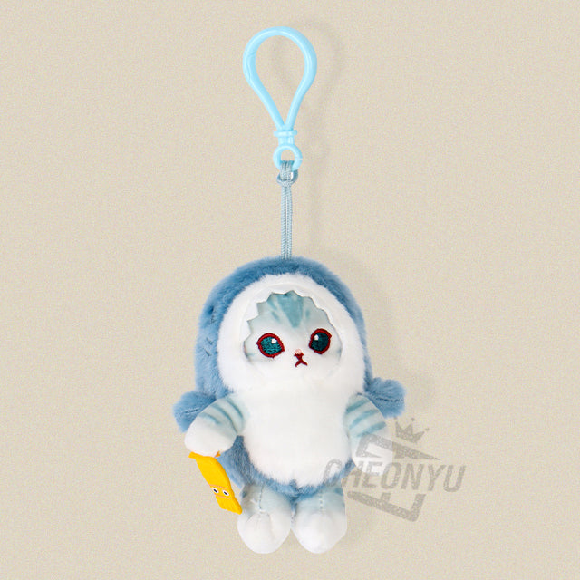 Mofusand - Llavero de peluche con disfraz de tiburón (9 cm)