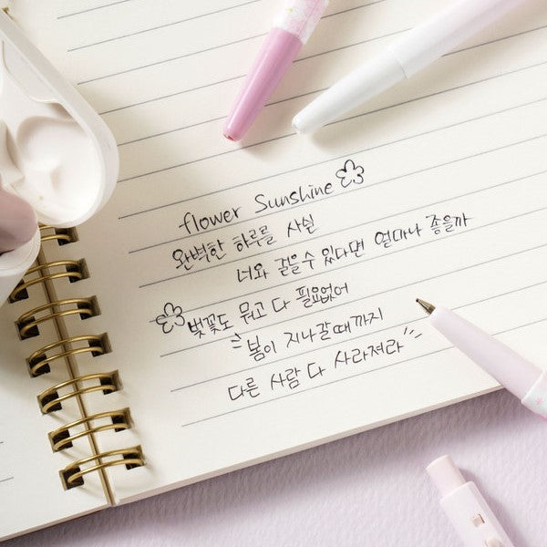 Daiso - Whispers of Spring Campus Ballpoint Pen 0.5mm Black 7 Pieces