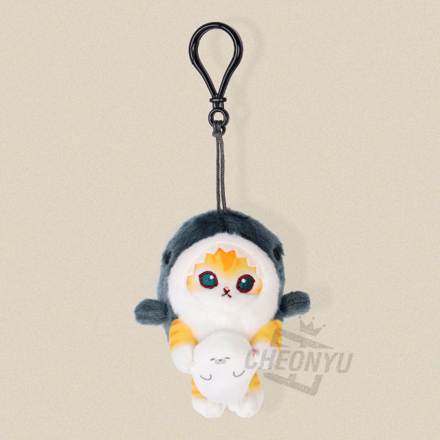 Mofusand - Llavero de peluche con disfraz de tiburón (9 cm)