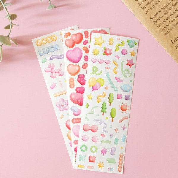 Daiso - Pegatinas decorativas 3D (6 hojas)