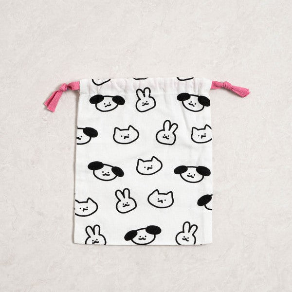 Daiso - Drawing Pattern Tightening Pouch