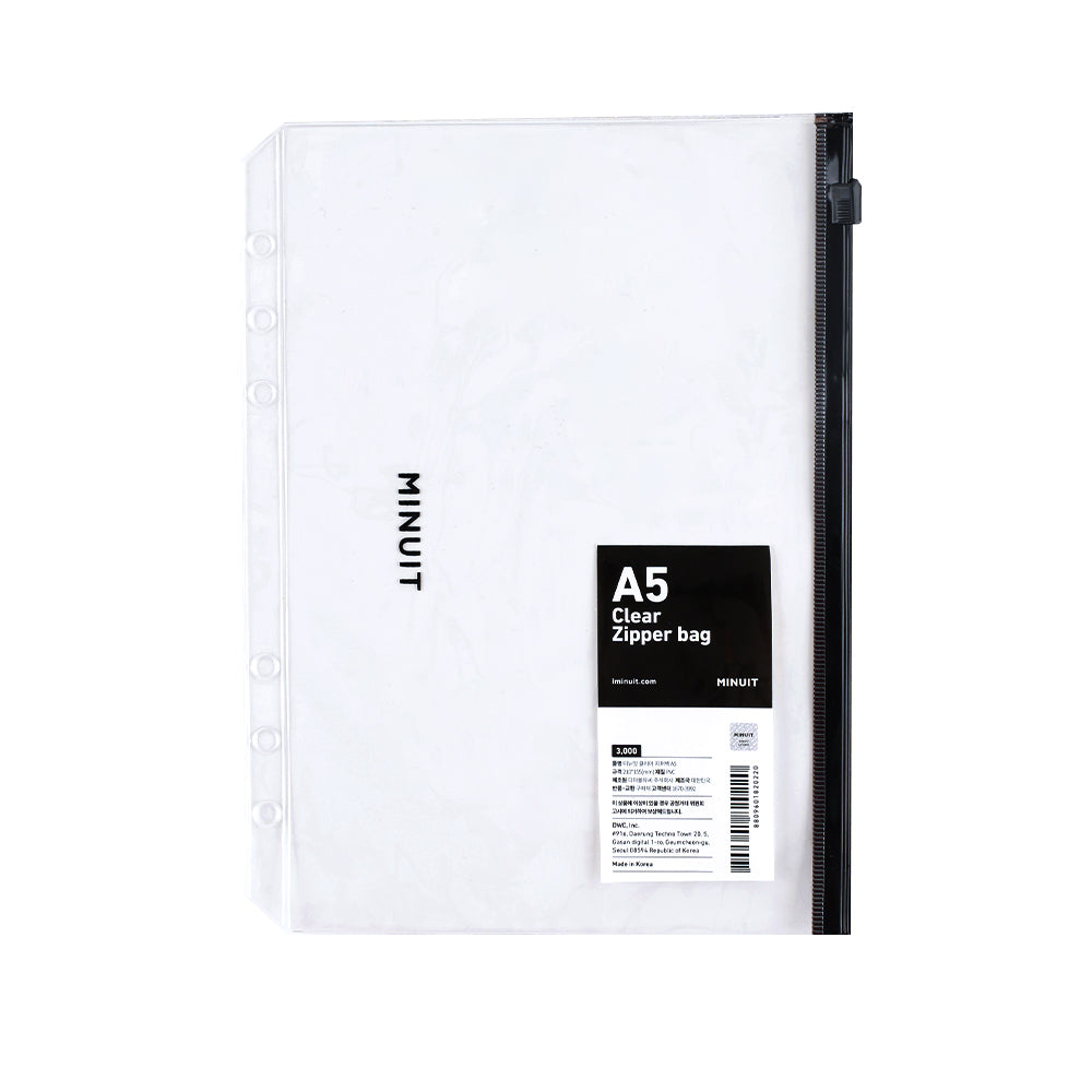 Minuit - Clear Zipper Bag A5