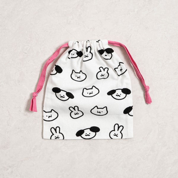 Daiso - Drawing Pattern Tightening Pouch
