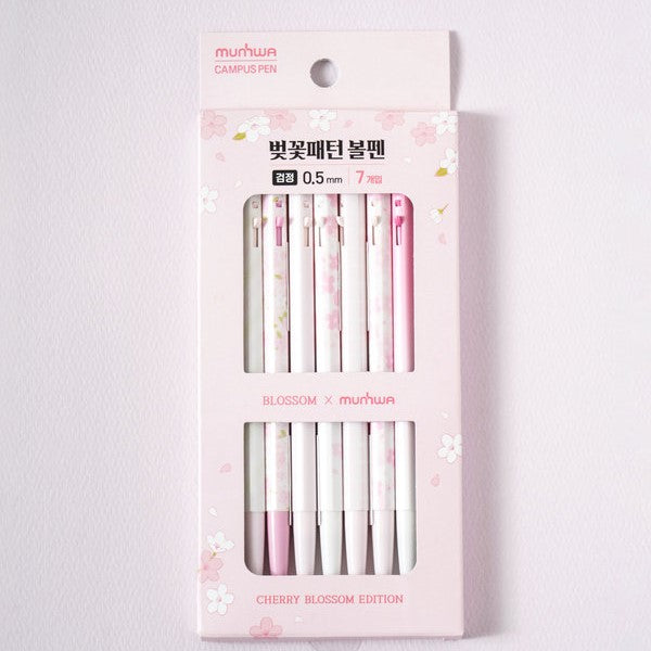 Daiso - Whispers of Spring Campus Ballpoint Pen 0.5mm Black 7 Pieces