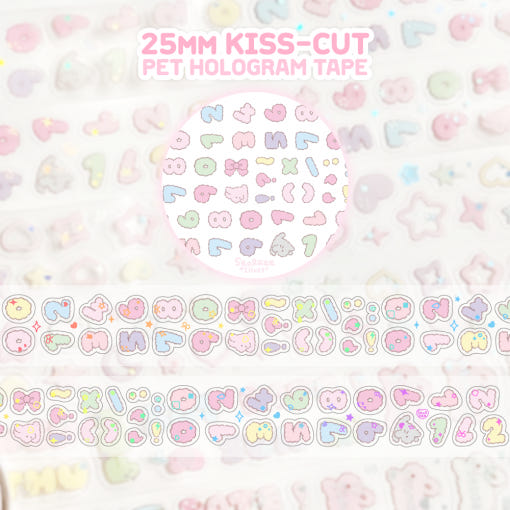 Seolkee Illust - Fluffy Number 25mm Transparent Kiss Cut Tape