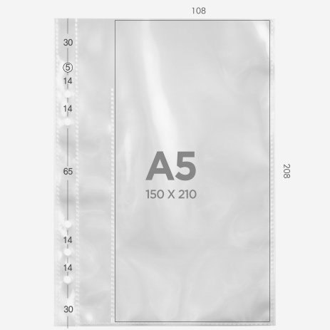 BeonD - Carpeta de recambio de bolsillo A5 (una cara)