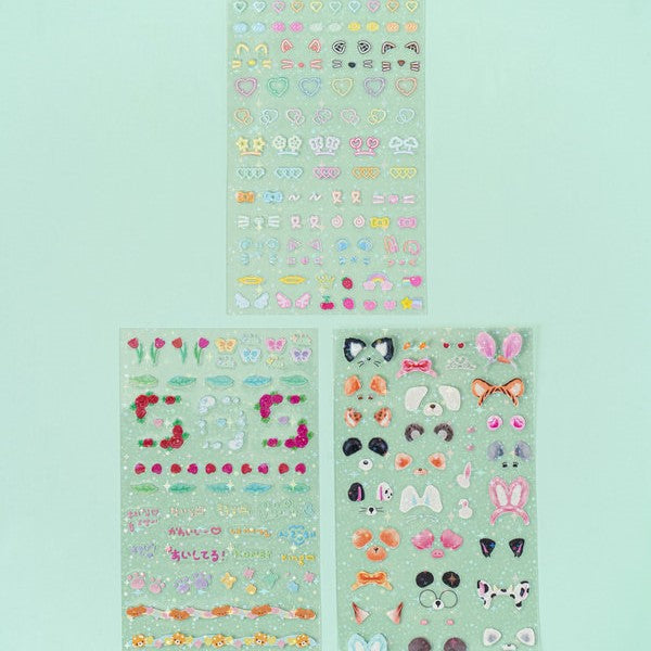 Daiso - Pegatinas decorativas para cargador superior (3 hojas)