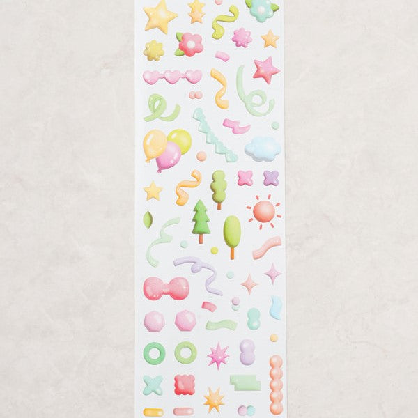 Daiso - Pegatinas decorativas 3D (6 hojas)