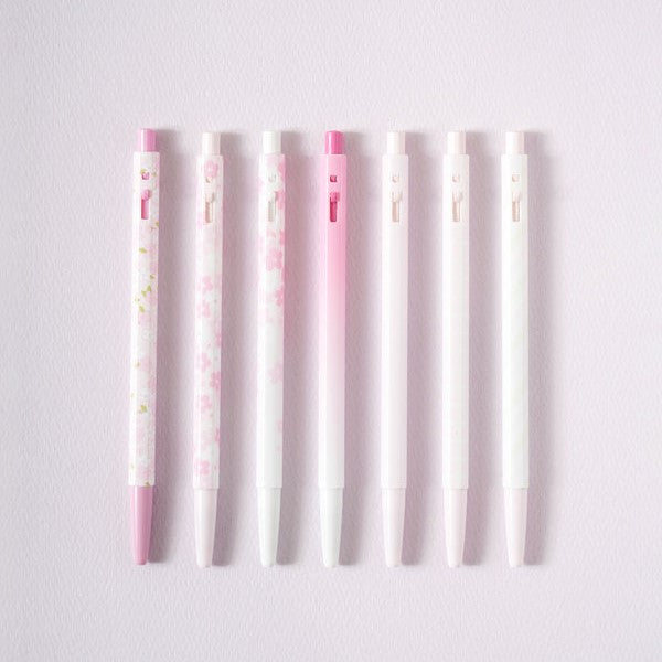 Daiso - Whispers of Spring Campus Ballpoint Pen 0.5mm Black 7 Pieces