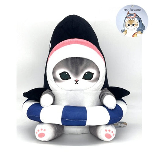 Mofusand - Muñeco de peluche con disfraz de tiburón gato (25 cm)