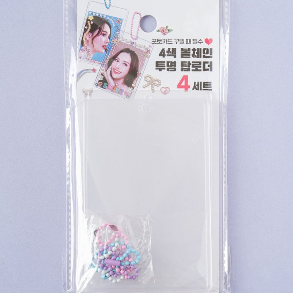 Daiso - Cadena de bolas Polku y cargadores superiores transparentes (4 unidades)