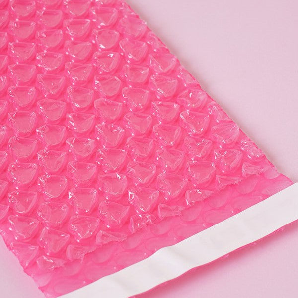 Daiso - Bolsa de burbujas con forma de corazón rosa oscuro (10 cm x 15 cm) 12 unidades