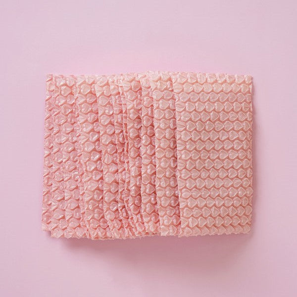 Daiso - Bolsa de burbujas con forma de corazón rosa claro (10 cm x 15 cm) 12 unidades