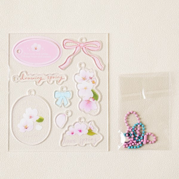 Daiso - Whispers of Spring Acrylic Cherry Blossom Keyring
