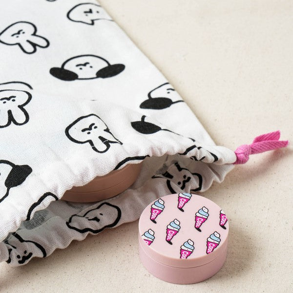 Daiso - Drawing Pattern Tightening Pouch