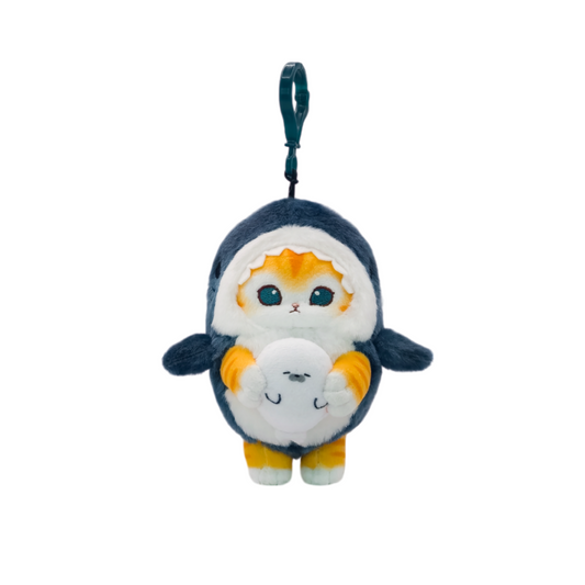 Mofusand - Llavero de peluche con disfraz de tiburón gato (13 cm)