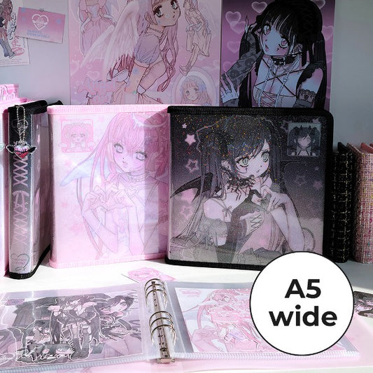 Domi World x Yudaeng A5 Wide 3way Zipper Cover Sticker Set - Black