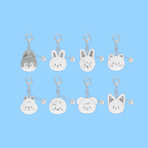 Stray Kids dominATE : celebrATE POP-UP SKZOO FACE KEYRING SILVER Ver.