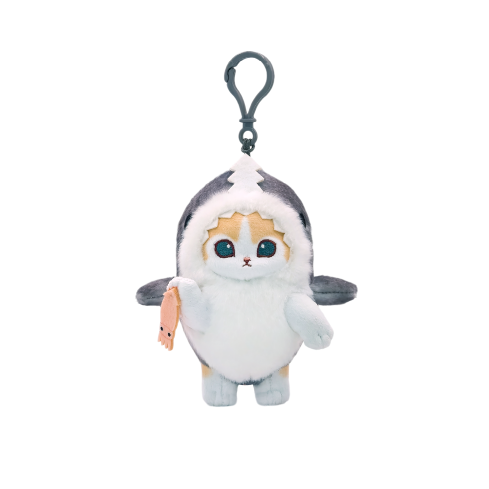 Mofusand - Llavero de peluche con disfraz de tiburón gato (13 cm)