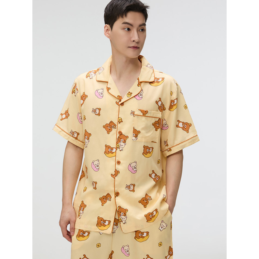 ★SPAO★ Rilakkuma Kuma's Summer Short Sleeve Pajamas LIGHT SPAO x Rilakkuma - Kuma's Summer Short Sleeve Pajamas – Harumio