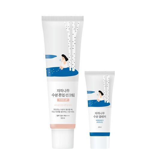 ROUND LAB - Birch Juice Moisturizing Tone-Up Sunscreen 50ml (+Cleanser 20ml)