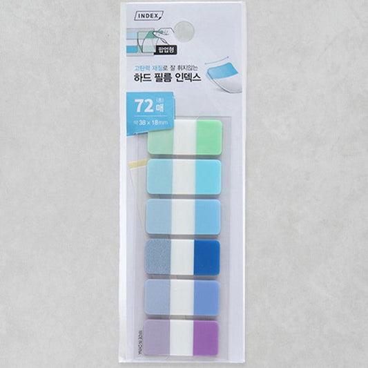 Daiso - Índice de película dura de 6 colores, 72 hojas