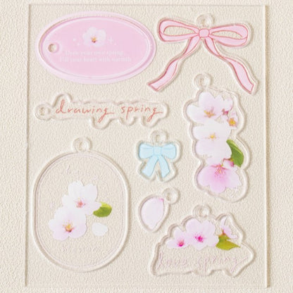 Daiso - Whispers of Spring Acrylic Cherry Blossom Keychain
