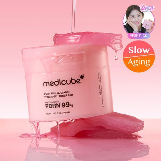 [Lee Chae-yeon Pick] Medicube - PDRN Pink Collagen Toning Gel Toner Pads 70p