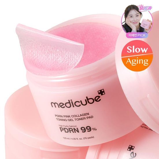 [Lee Chae-yeon Pick] Medicube - PDRN Pink Collagen Toning Gel Toner Pads 70p