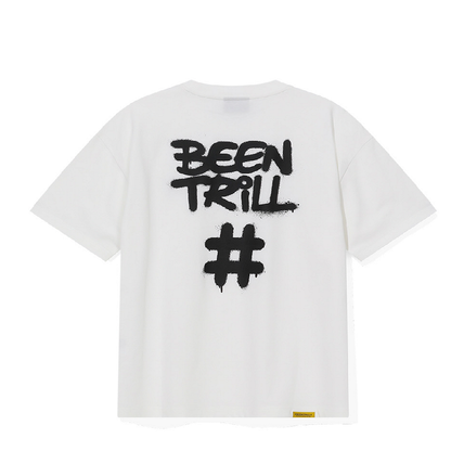 [TXT Subin Pick]BEENTRILL Spray hashtag T-Shirt - OFF WHITE