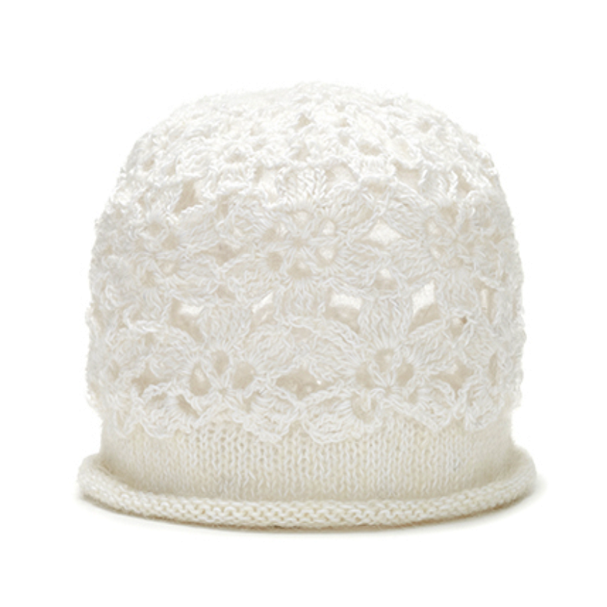 [TWICE Dahyun Pick] HANDICRAFT KNIT BLOOM HAT WHITE