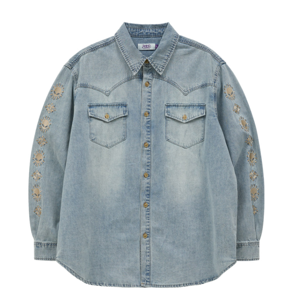 [NCT Jisung Pick] Alien Western denim shirt light blue