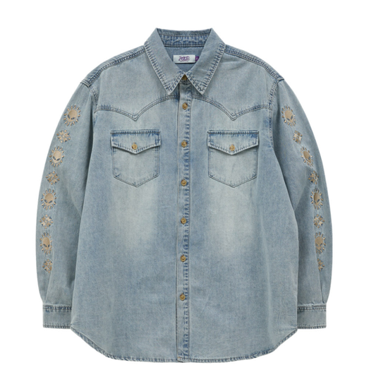 [NCT Jisung Pick] Alien Western denim shirt light blue